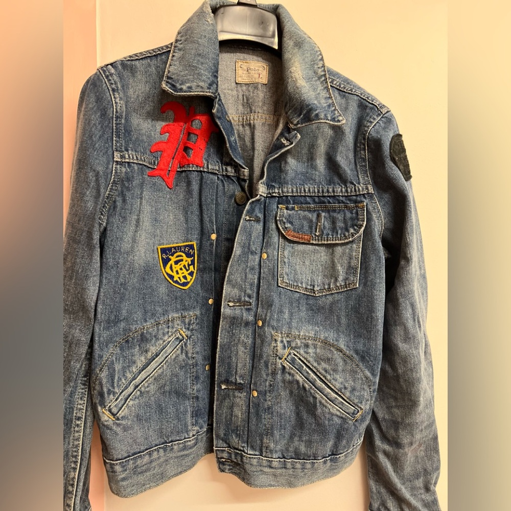 Polo by Ralph Lauren Denim Jacket with Red and Yellow Patches